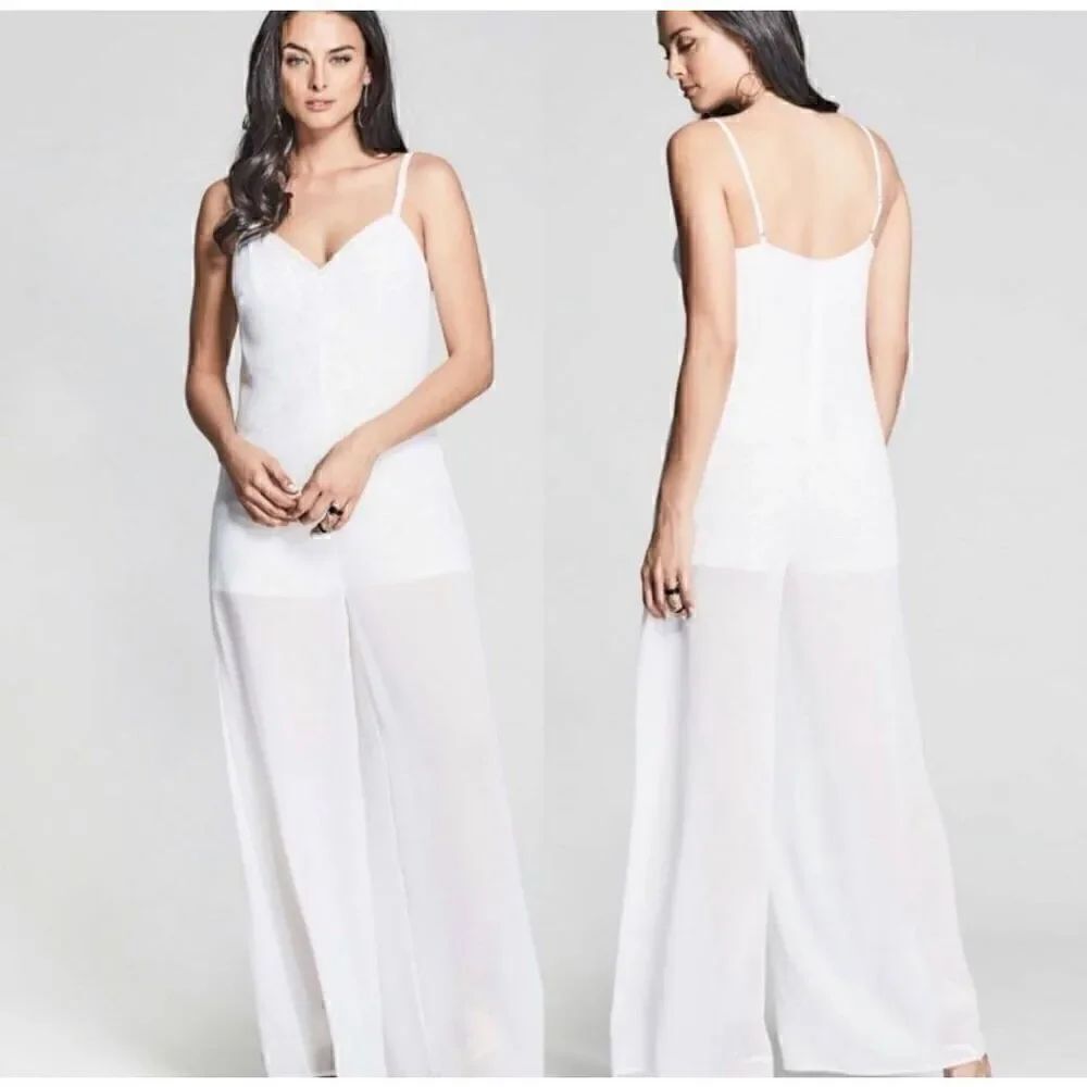MARCIANO Los Angeles 2 Piece lvory Lace Myrta Jumpsuit Romper Size 2 B18